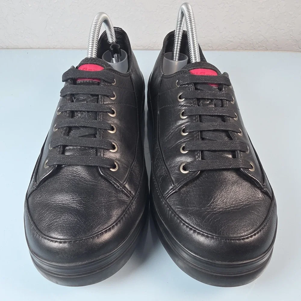 FitFlop Trainer Sport Black Leather Sneakers Women's 9 Comfort Walking Outdoor